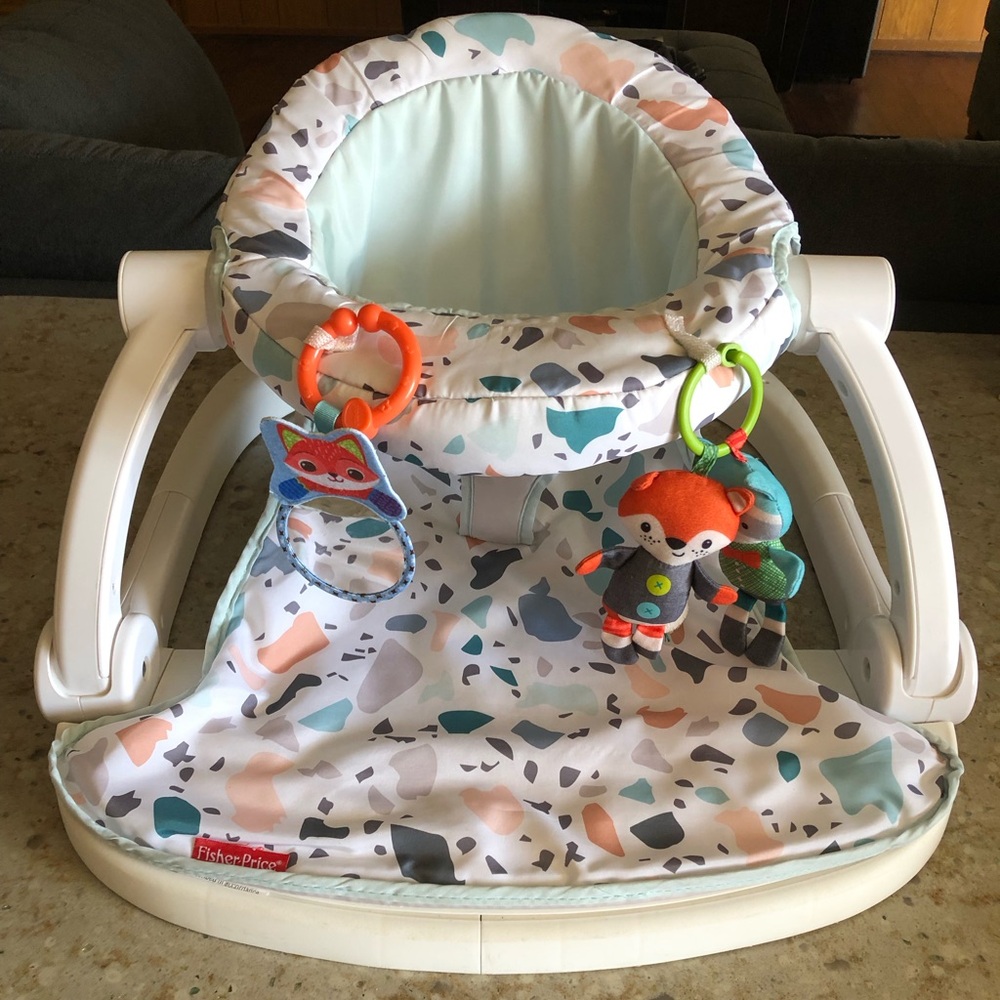 Fisher Price Sit Me Up floor seat baby chair Pacific Pebble Terrazzo like new